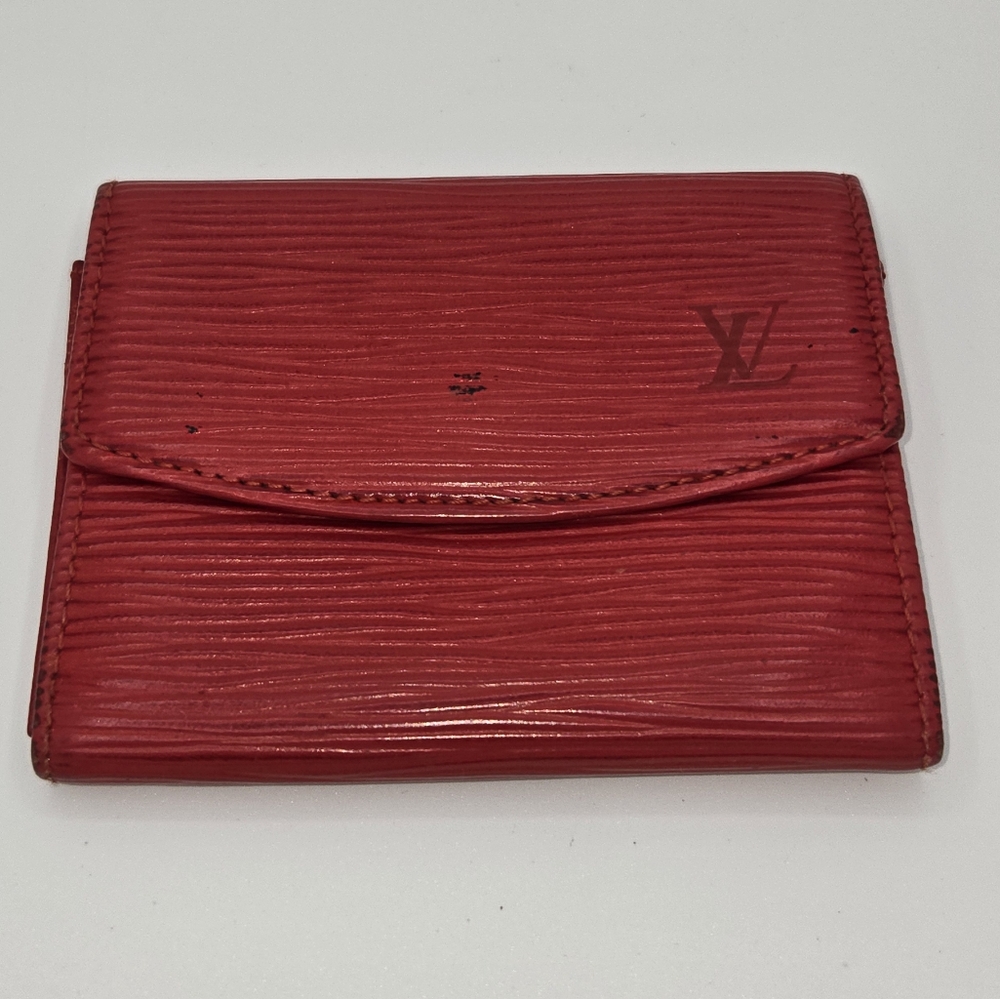 Louis Vuitton Epi Leather Card Holder Castilian Red Vintage Wallet‎ Spain M63587